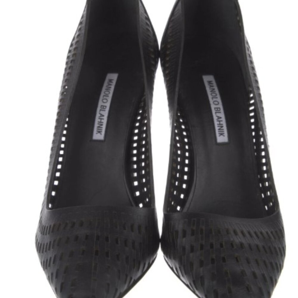Manolo Blahnik Black Cutout Heels